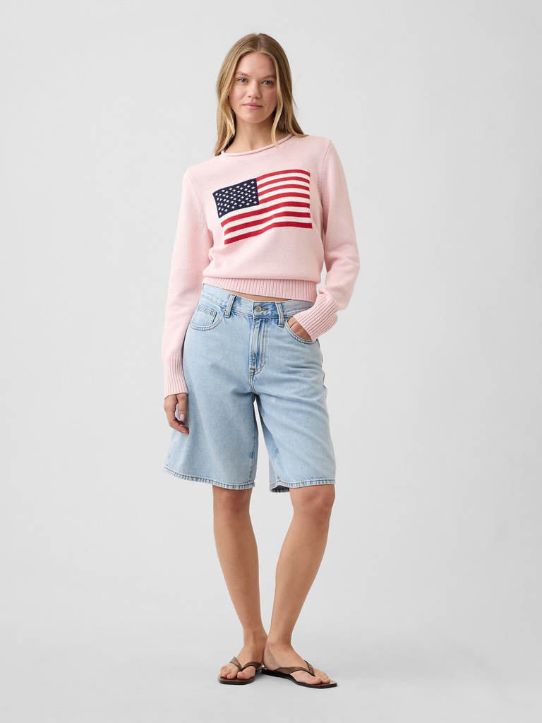 Roll Neck Americana Intarsia Sweater