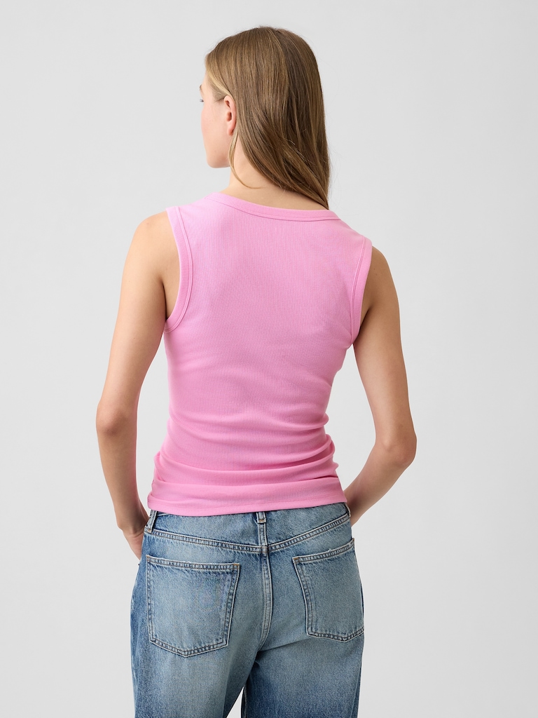 Ribbed Scoopneck Tank Top