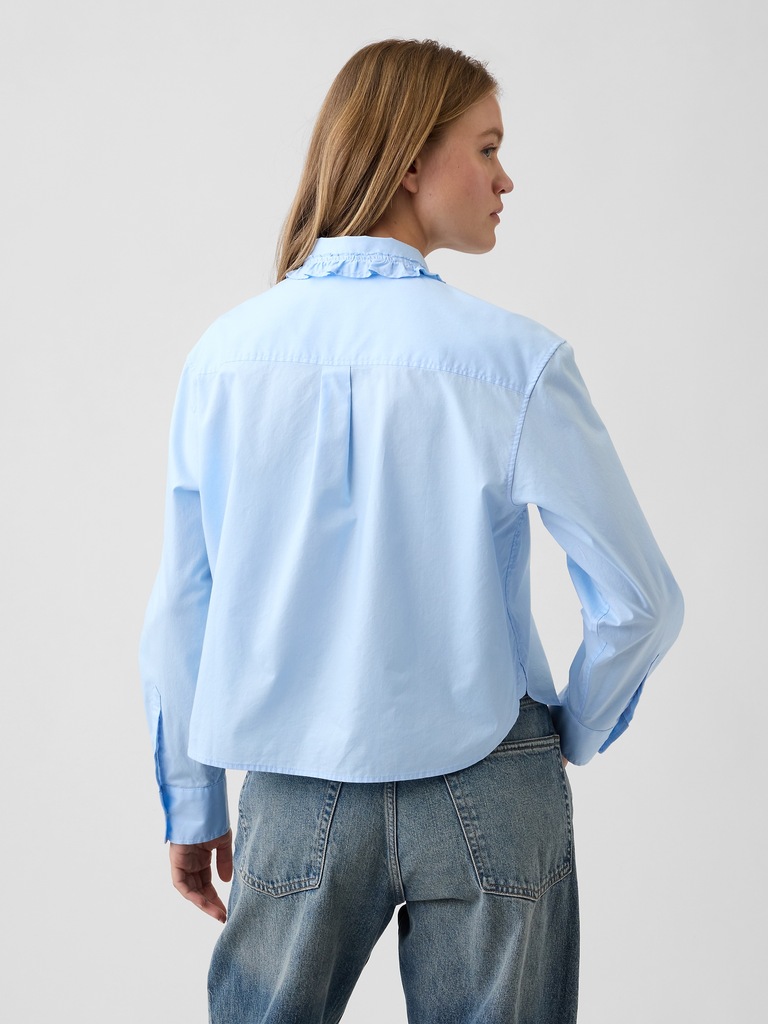 Relaxed Cropped Poplin Shirt
