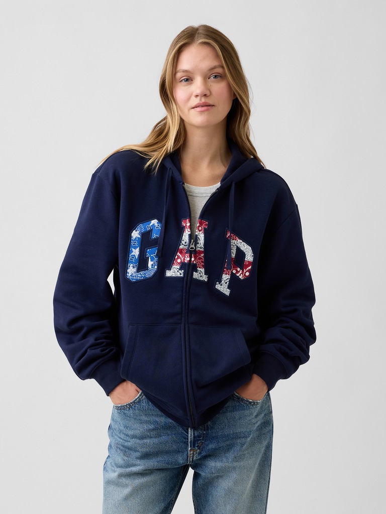 Relaxed Gap Logo Zip Hoodie