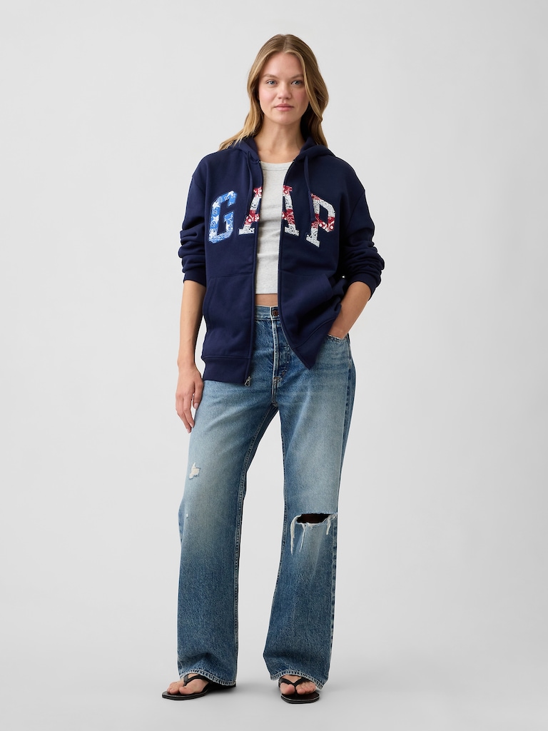 Relaxed Gap Logo Zip Hoodie