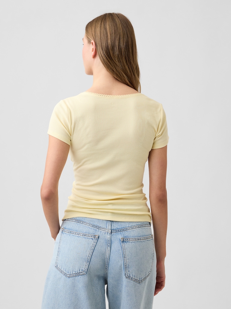 Ribbed Squareneck Top