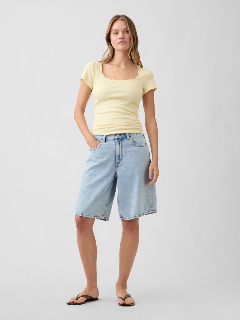 Ribbed Squareneck Top