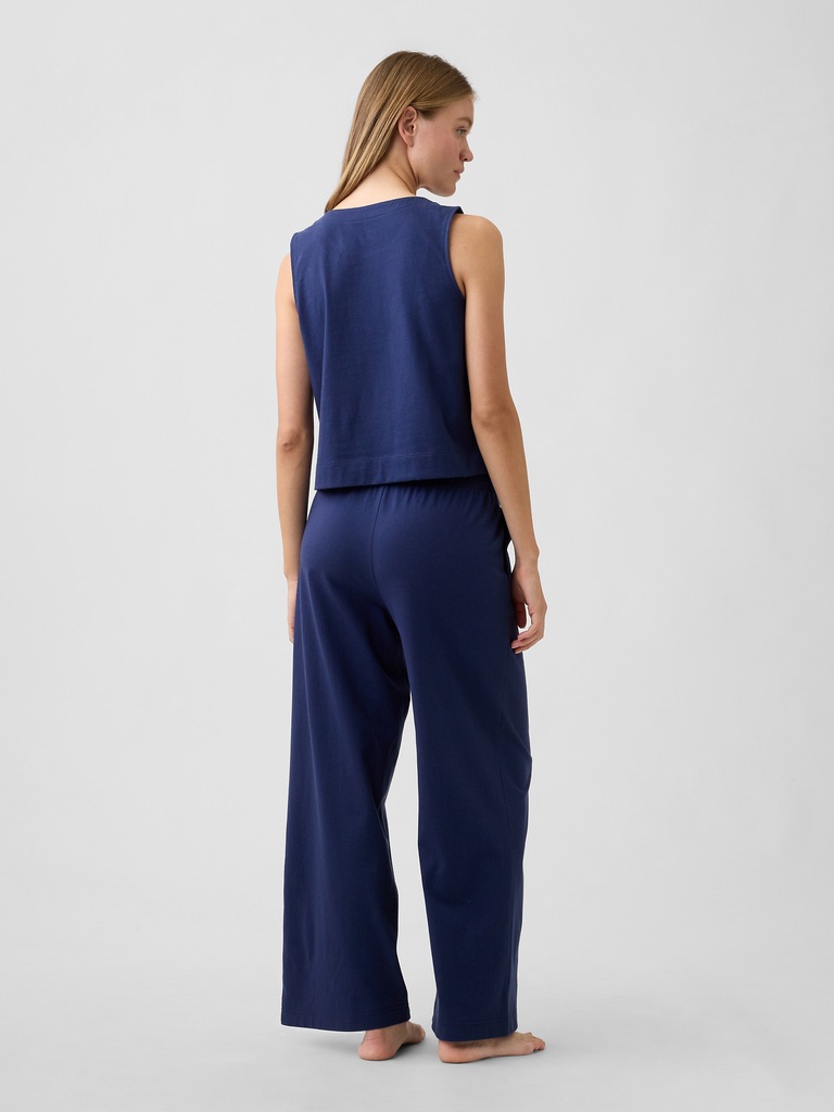 Heavyweight Pull-On Wide-Leg Crop Pants