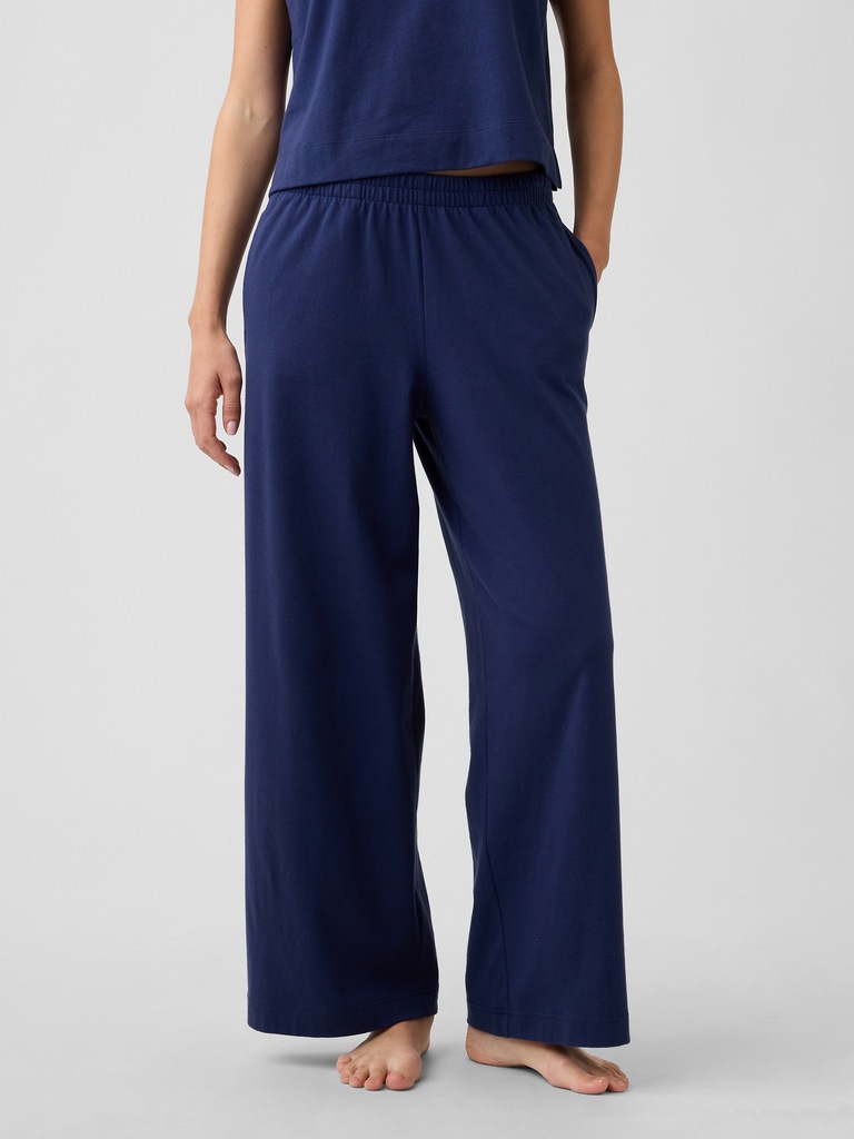 Heavyweight Pull-On Wide-Leg Crop Pants