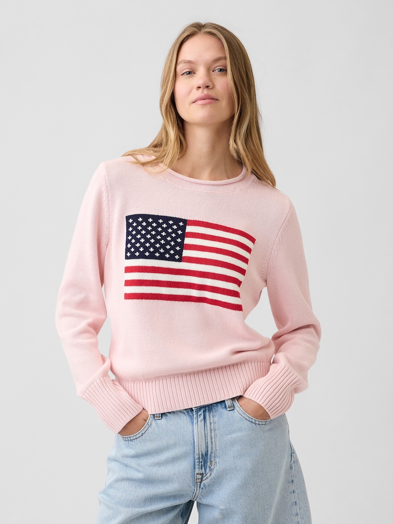 Roll Neck Americana Intarsia Sweater