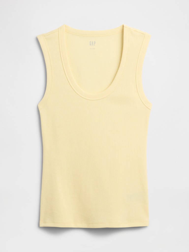 Ribbed Scoopneck Tank Top