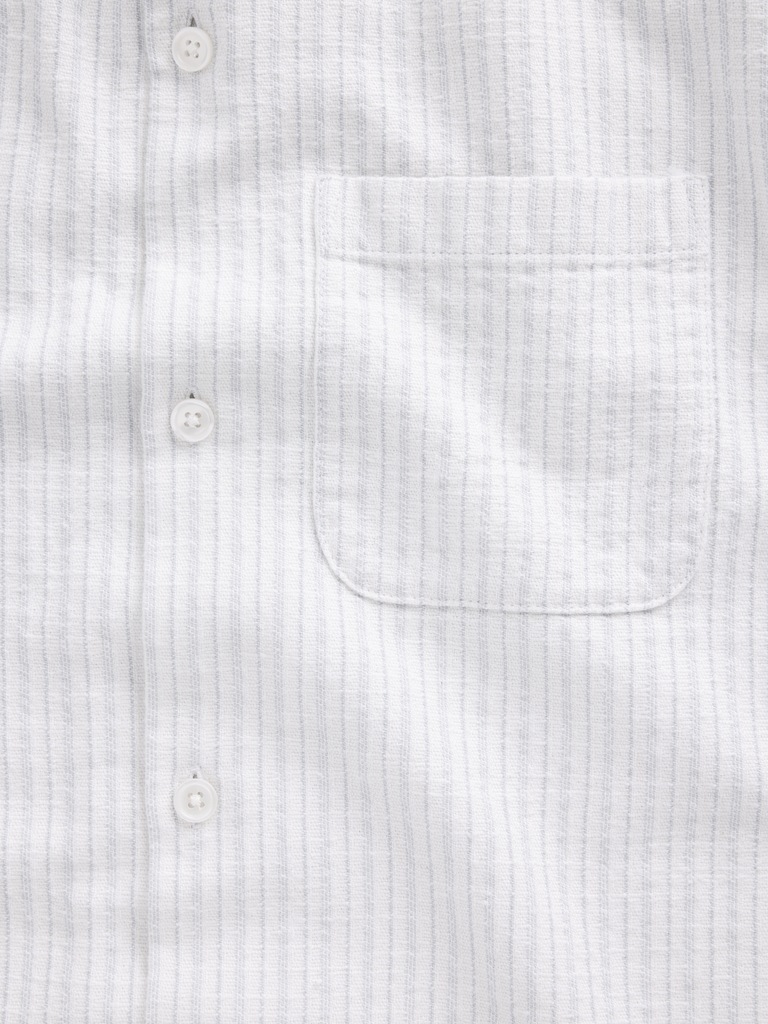 Dobby Stripe Relaxed Straight-Hem Shirt