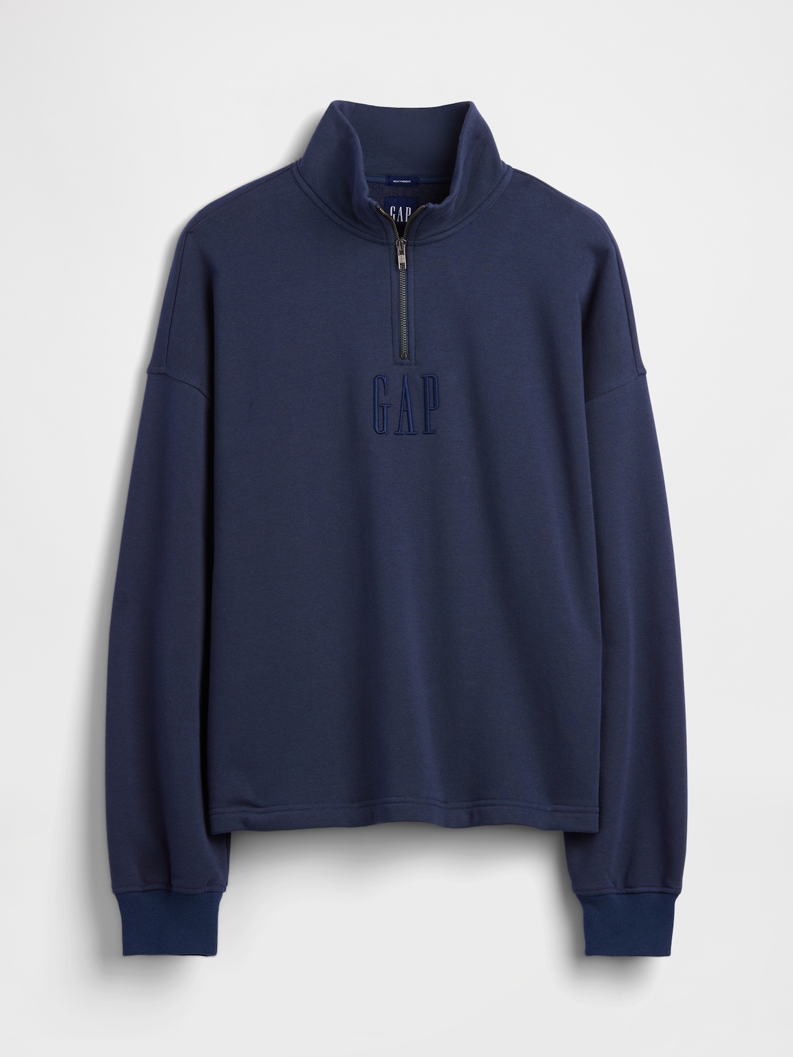 Heavyweight Oversized Logo Quarter-Zip Pullover