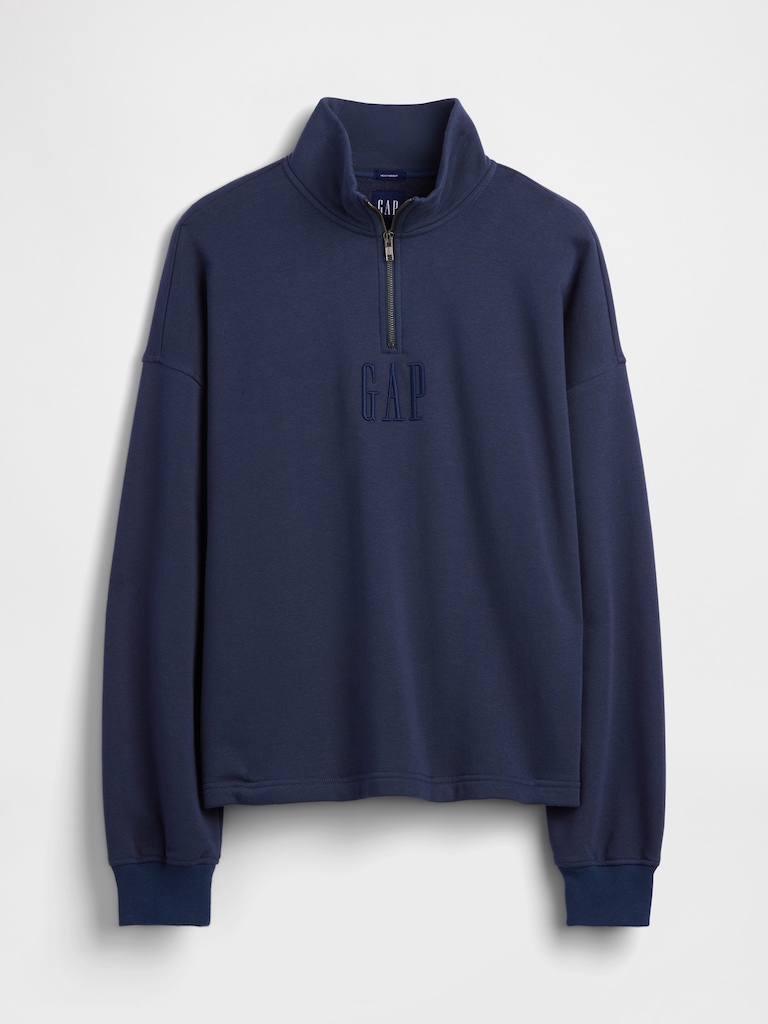 Heavyweight Oversized Logo Quarter-Zip Pullover