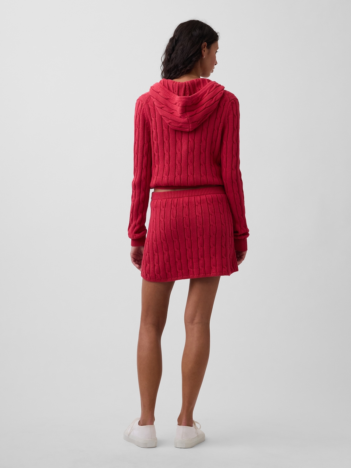 100% Cotton Cable-Knit Mini Skort
