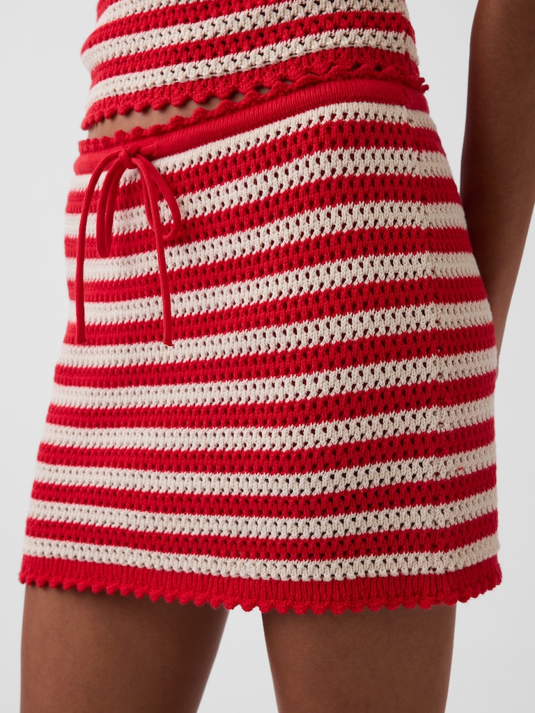 Crochet Stripe Easy Mini Skort