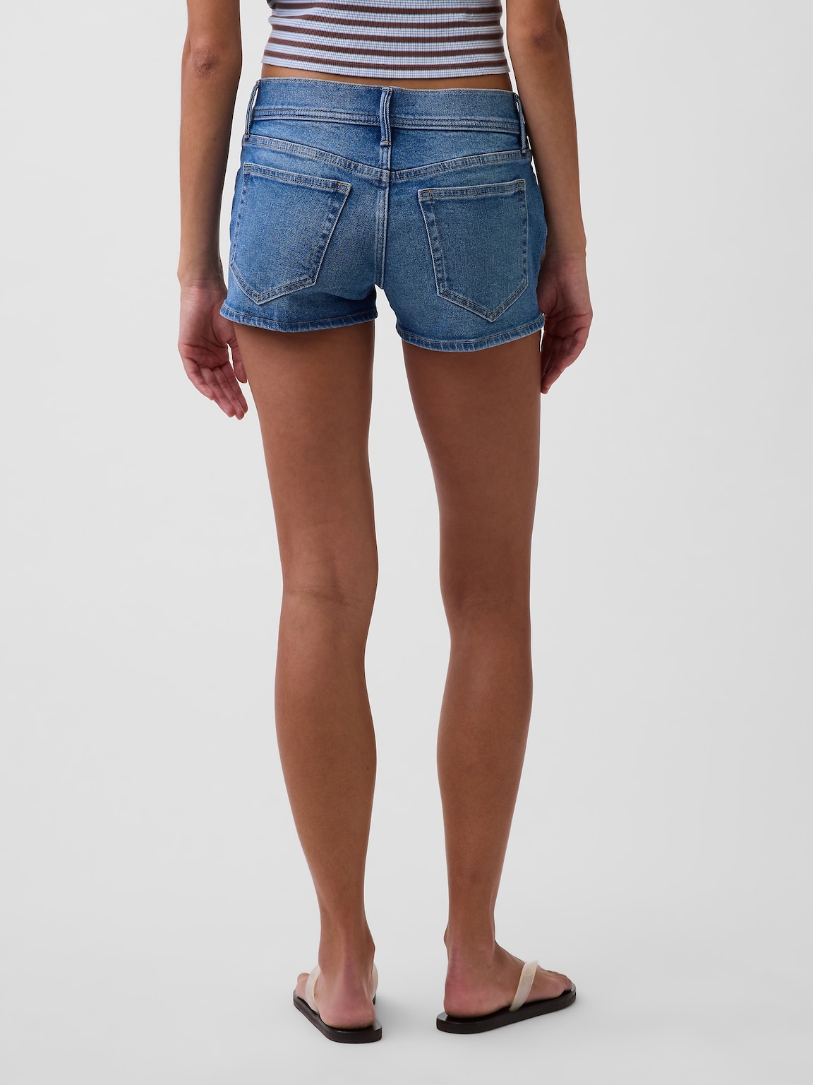 3" Low Rise Lace-Up Denim Shorts