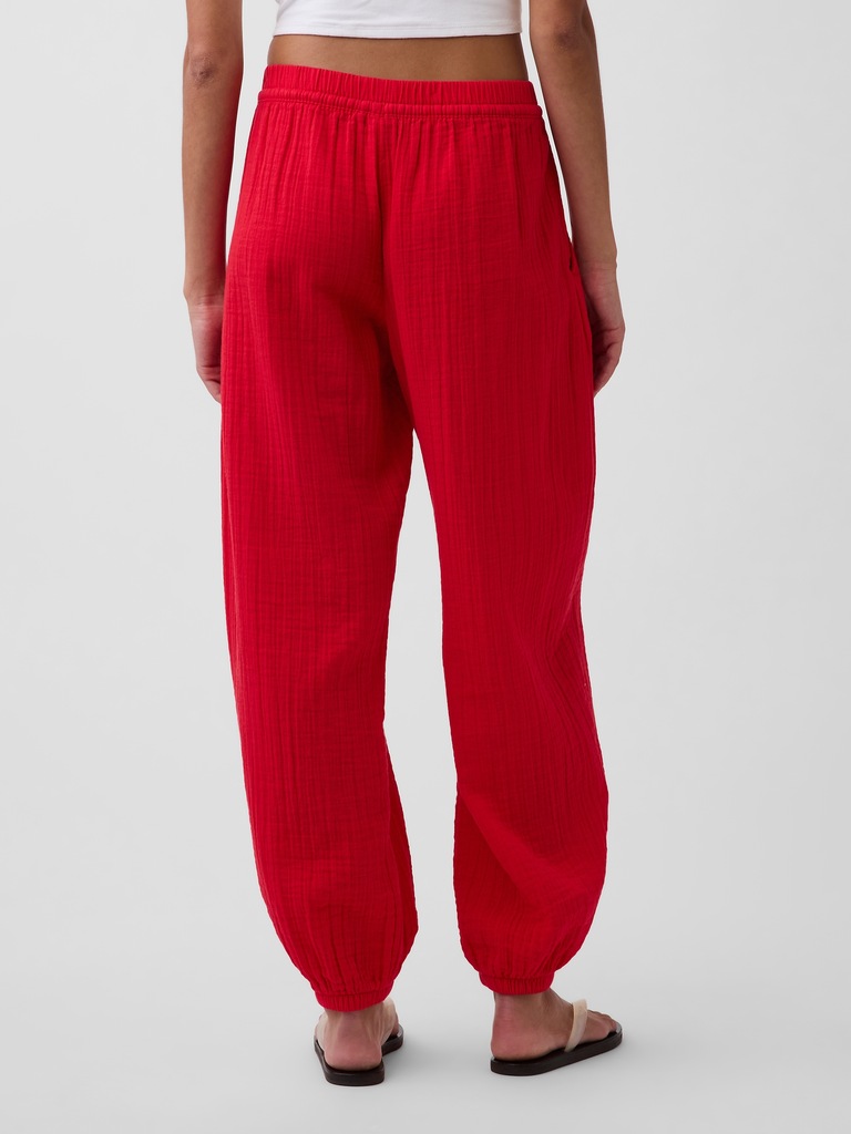 Pantalon de jogging en gaze de coton
