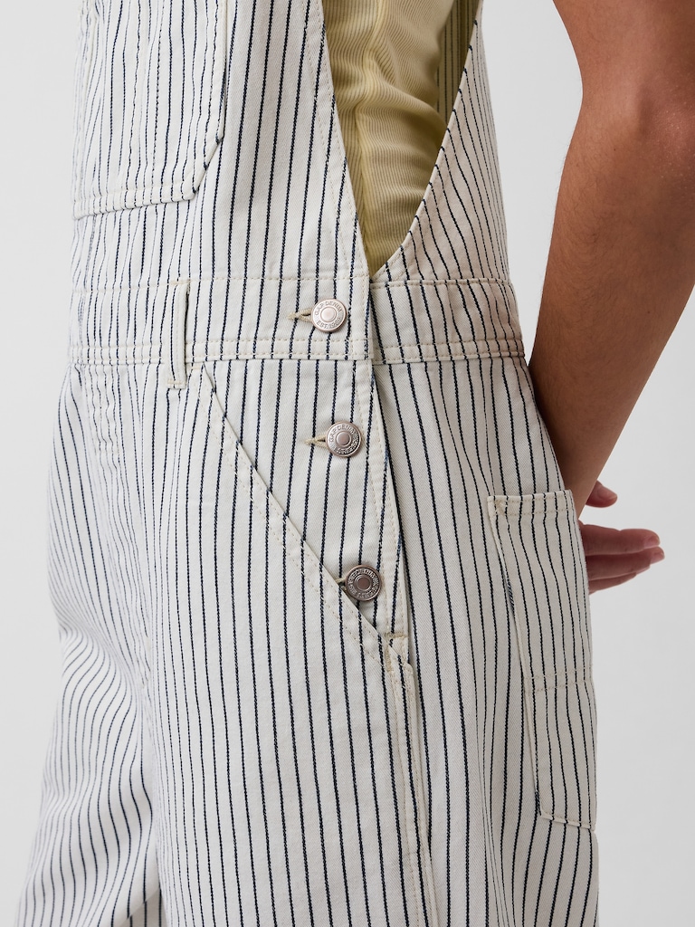 Relaxed Denim Stripe Overalls