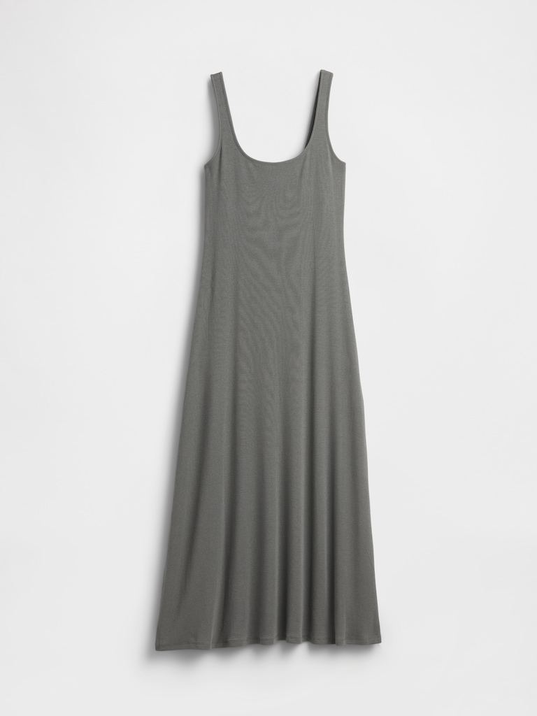 Modern Rib Square-Neck Maxi Dress