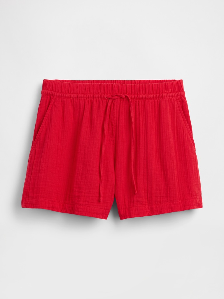 4" Mid Rise Cotton Gauze Easy Shorts