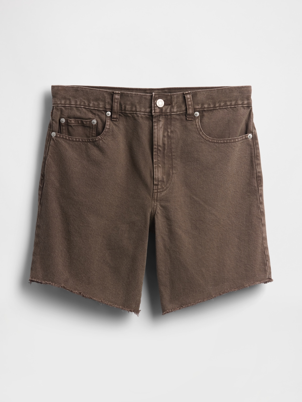 8" Mid Rise Loose Denim Bermuda Shorts