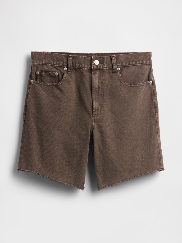 8" Mid Rise Loose Denim Bermuda Shorts