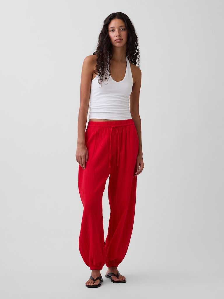 Pantalon de jogging en gaze de coton