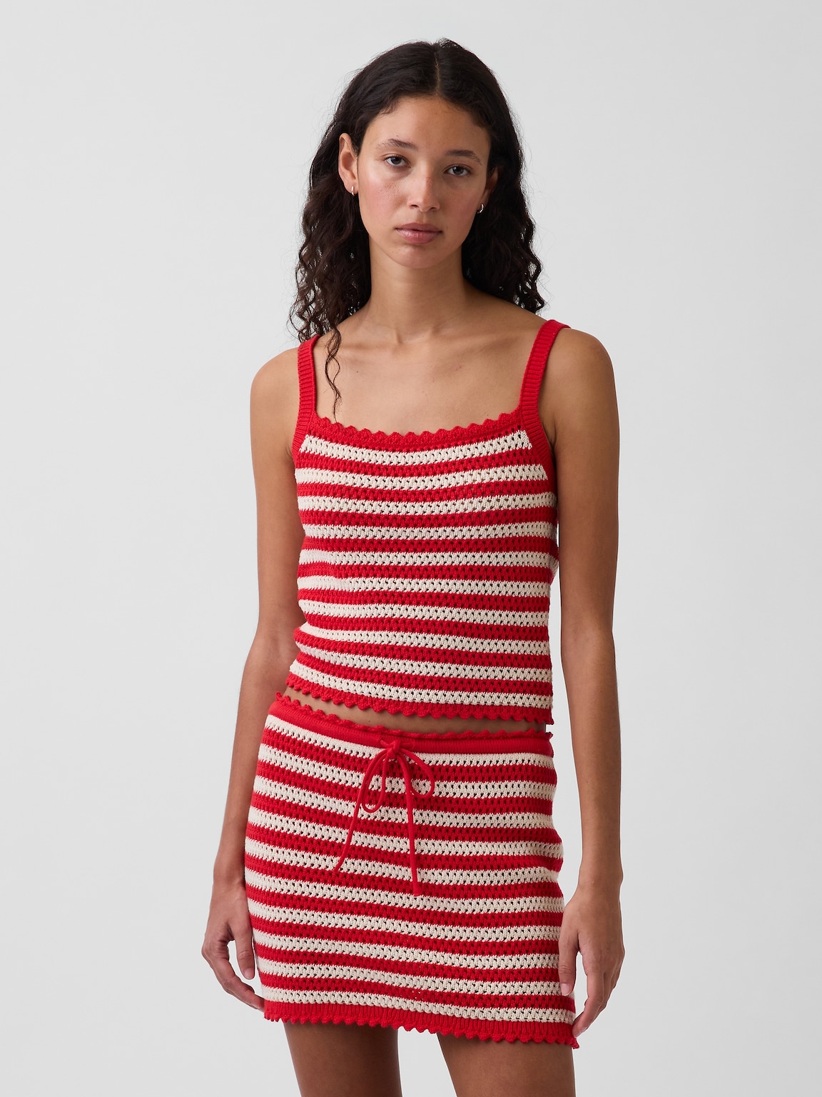 100% Cotton Crochet Crop Sweater Tank