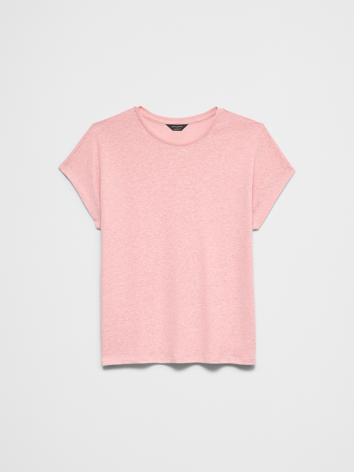 Linen-Blend Cap-Sleeve T-Shirt