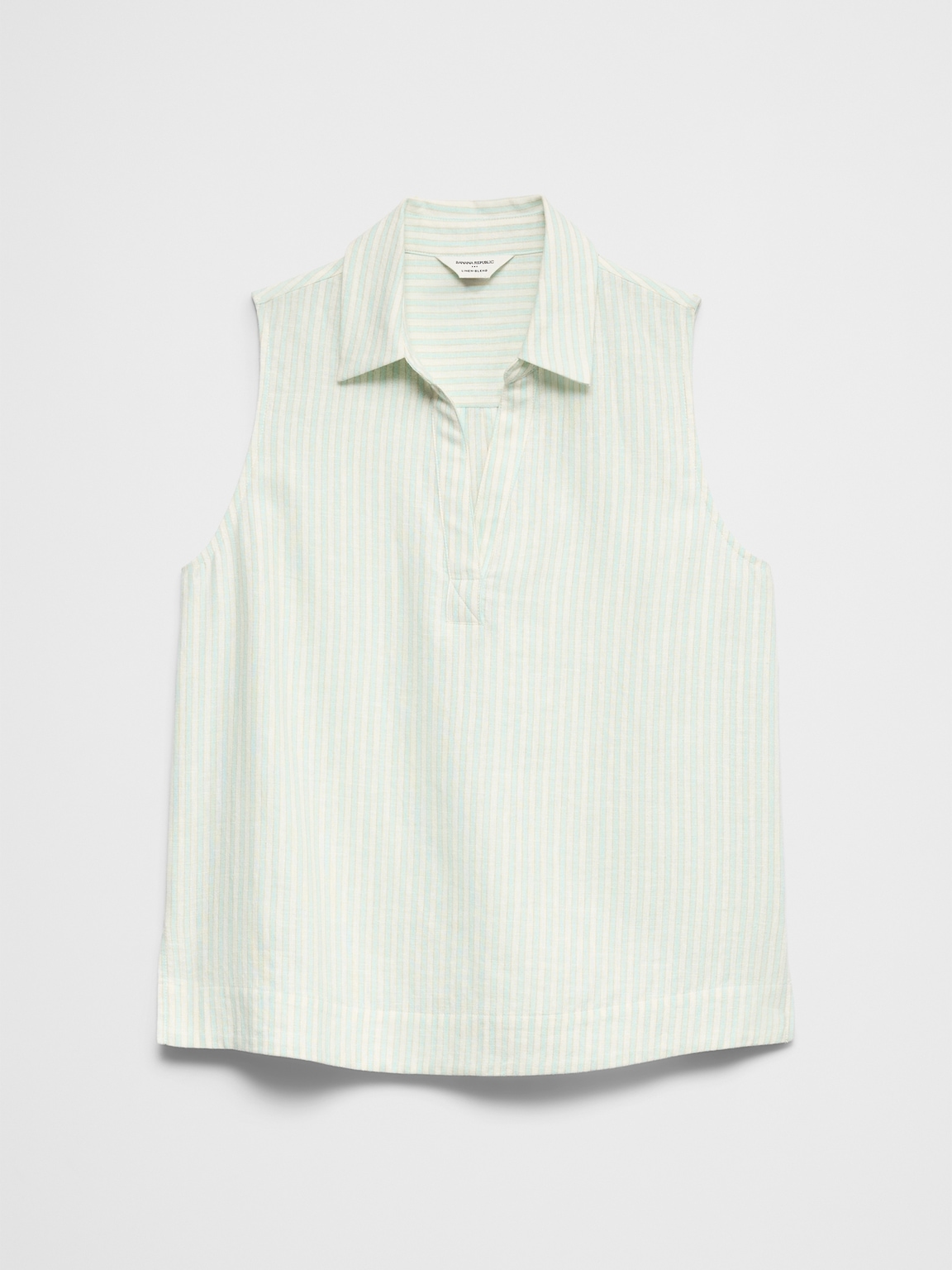 Linen-Blend Popover Top