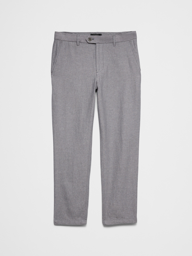 Slim Straight Linen-Blend Trouser