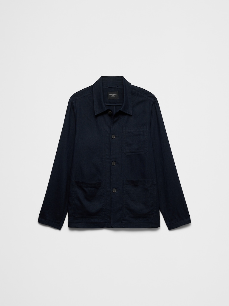 Linen-Blend Chore Jacket
