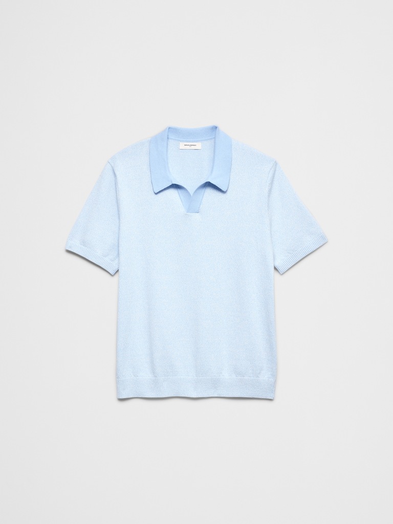 Johnny Collar Marled Sweater Polo