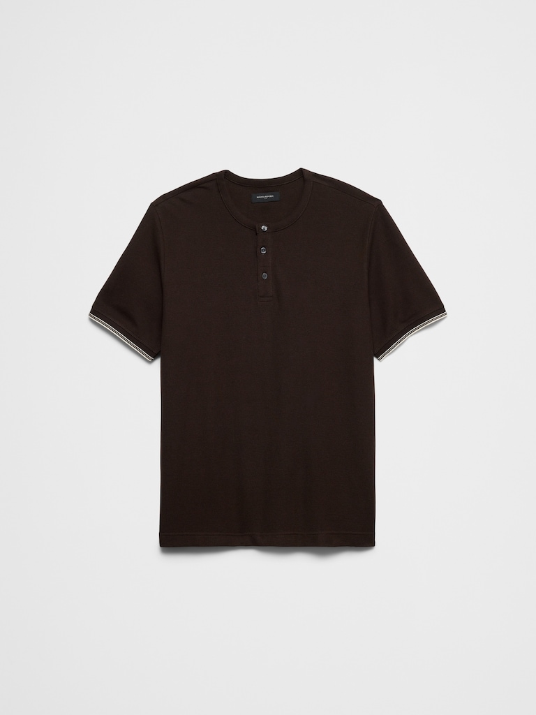 Standard-Fit Textured Tipped Henley