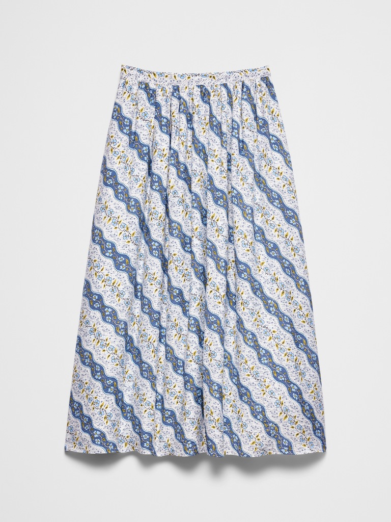 Silky Slub Midi Skirt