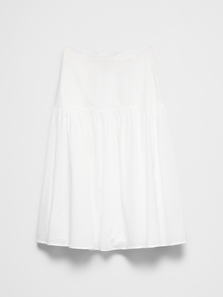 Tier Voile Midi Skirt