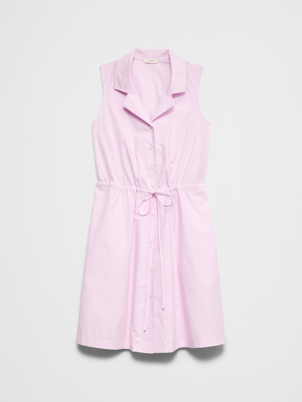 Cinched Poplin Above-Knee Shirtdress