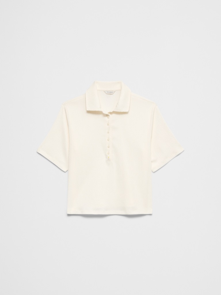 Textured Smocked Polo