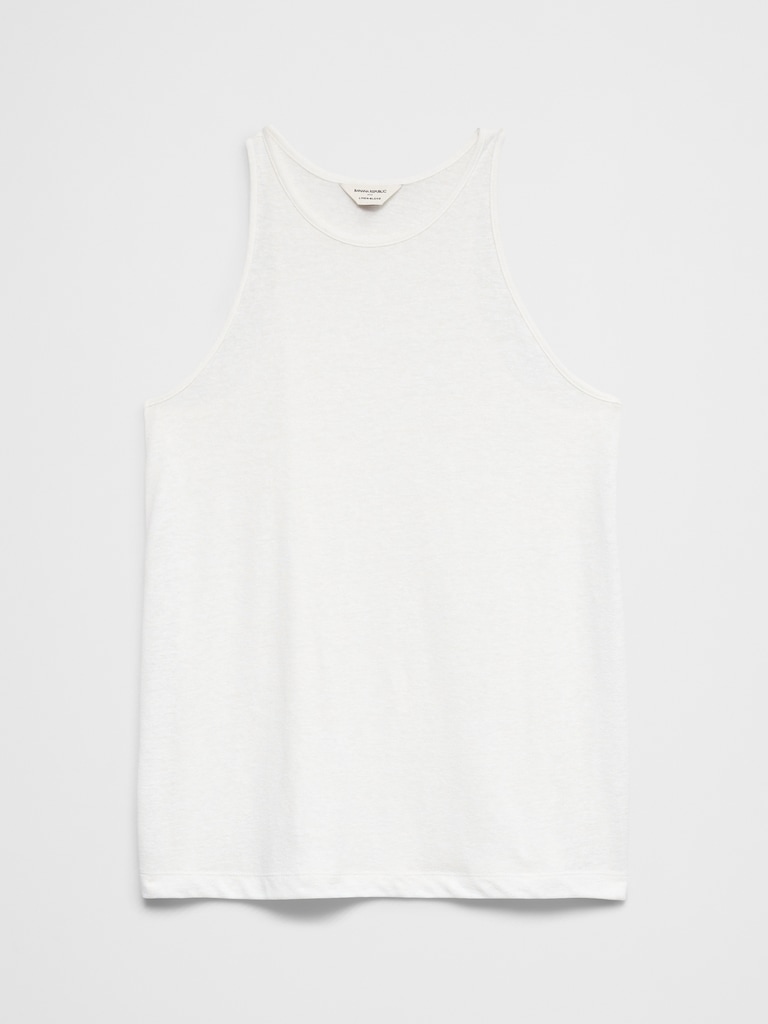 Linen-Blend Racer Back Tank