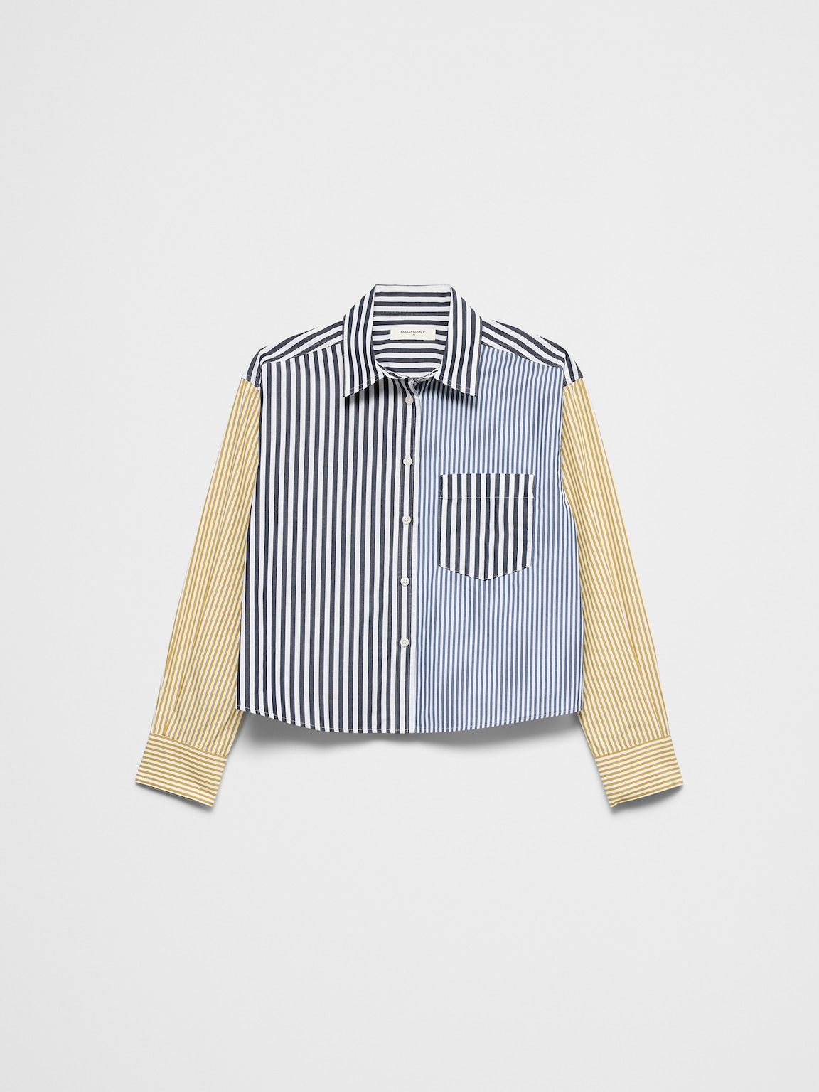 Mixed Stripes Cropped Shirt