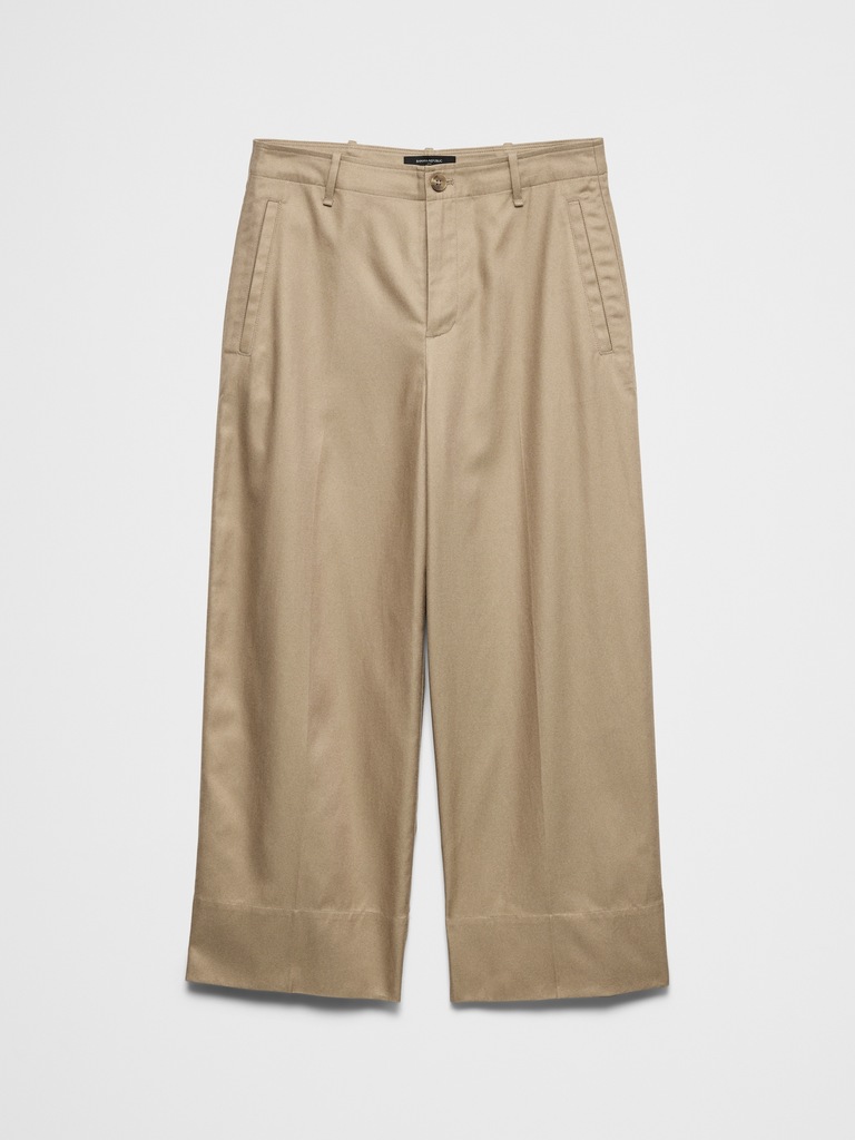 Wide-Leg High-Rise Cropped Pant