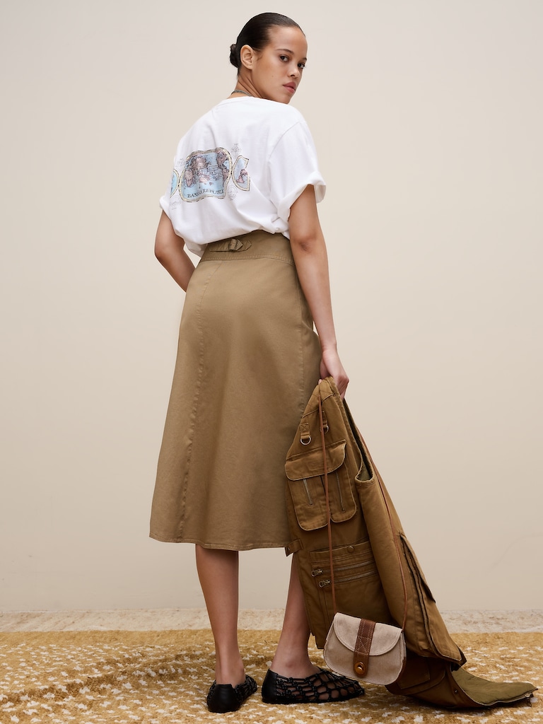 Archive Reissue Khaki Midi Skirt