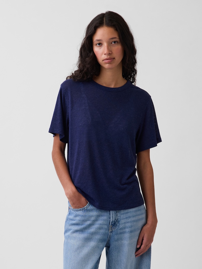 Linen-Blend Relaxed T-Shirt