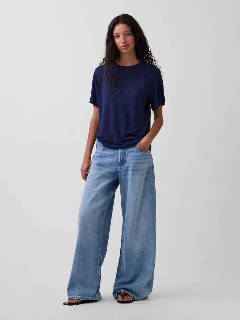 Linen-Blend Relaxed T-Shirt