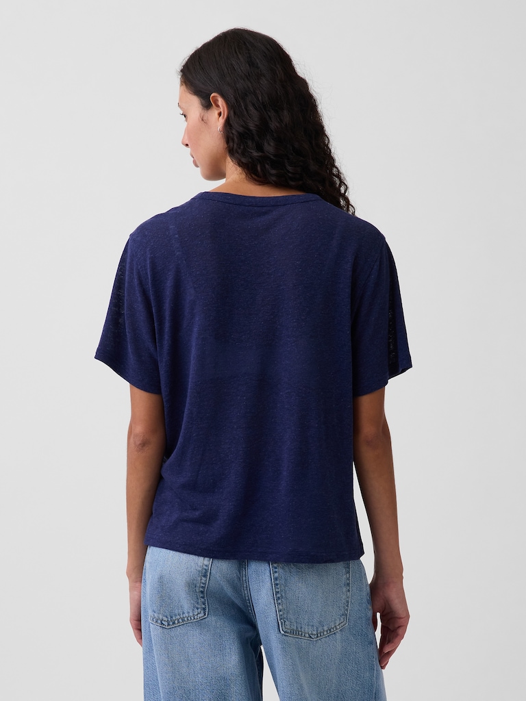 Linen-Blend Relaxed T-Shirt