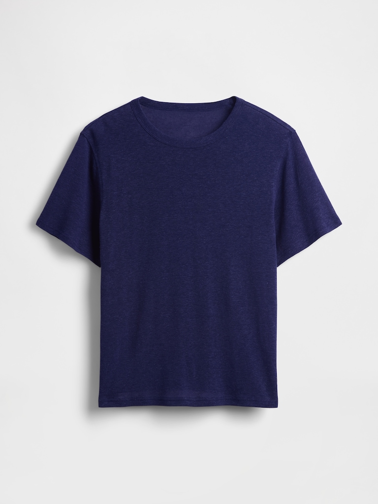 Linen-Blend Relaxed T-Shirt