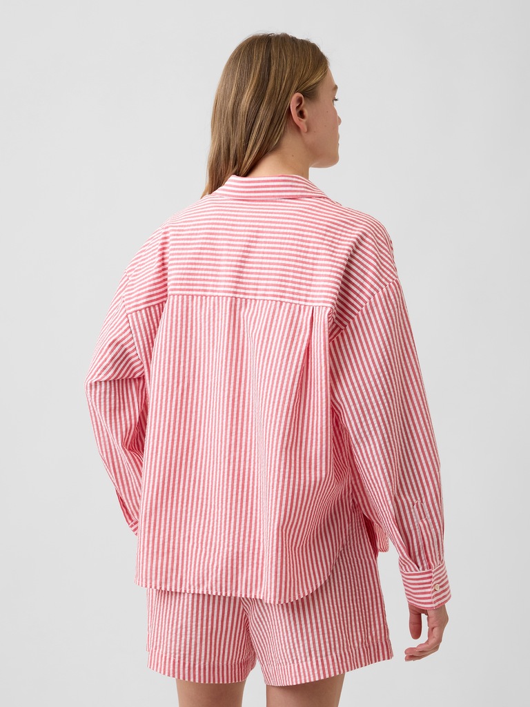 Oversized Shirt in Seersucker