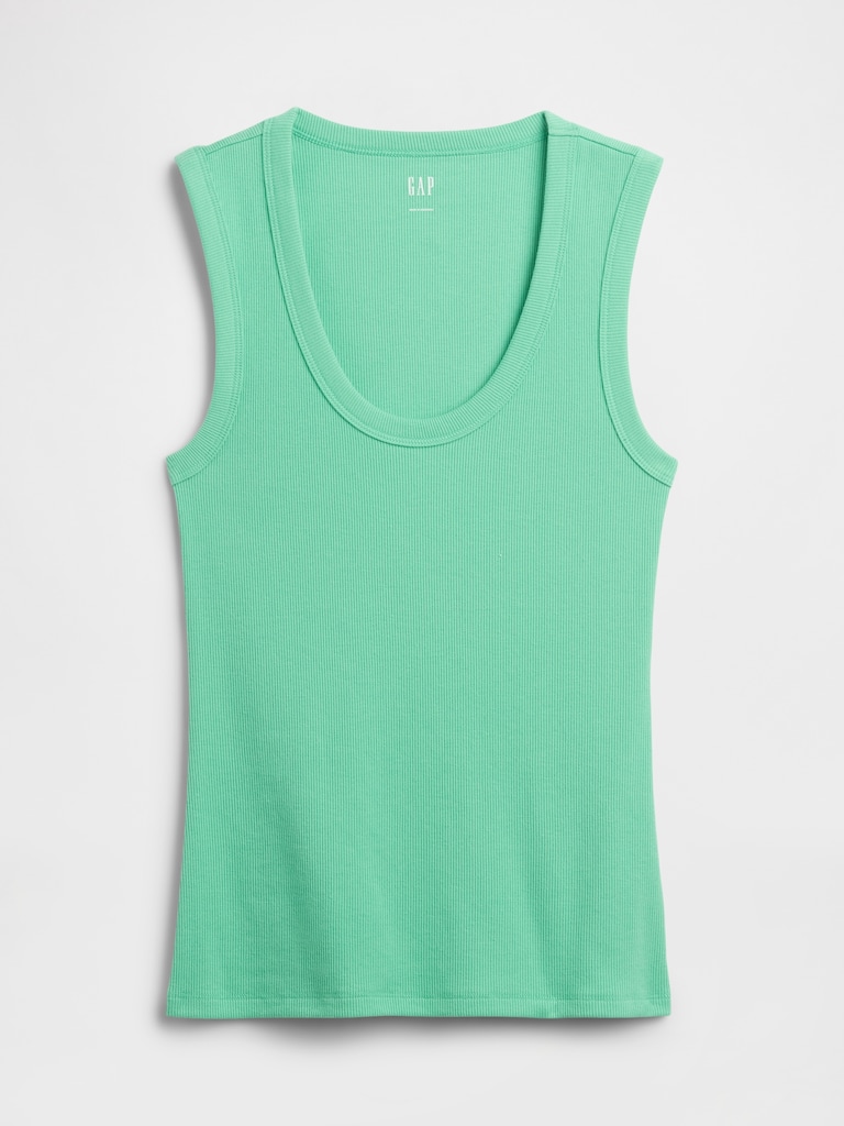 Ribbed Scoopneck Tank Top