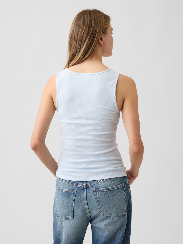 Ribbed Scoopneck Tank Top