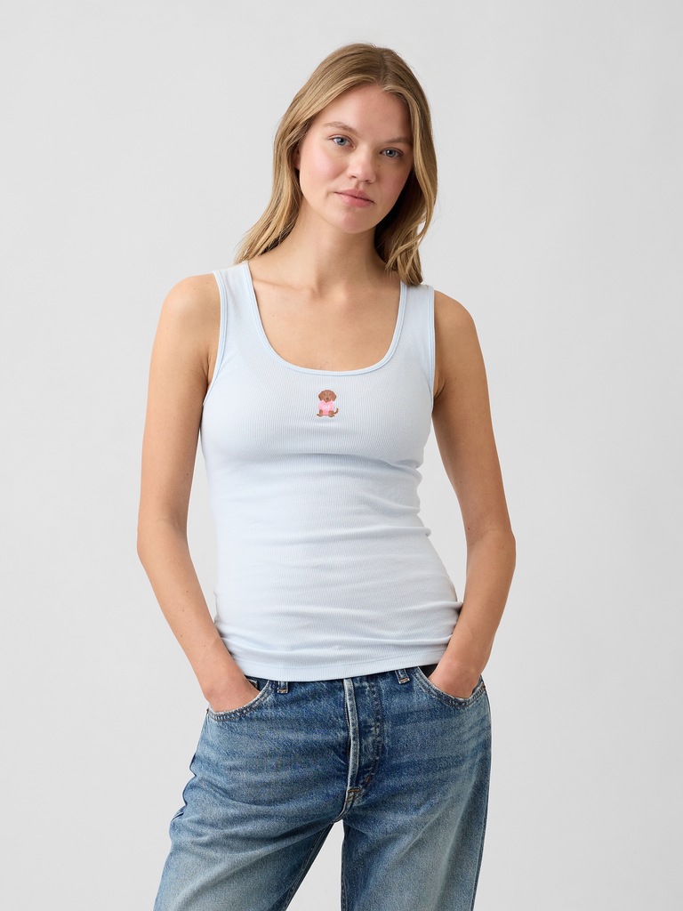 Ribbed Scoopneck Tank Top