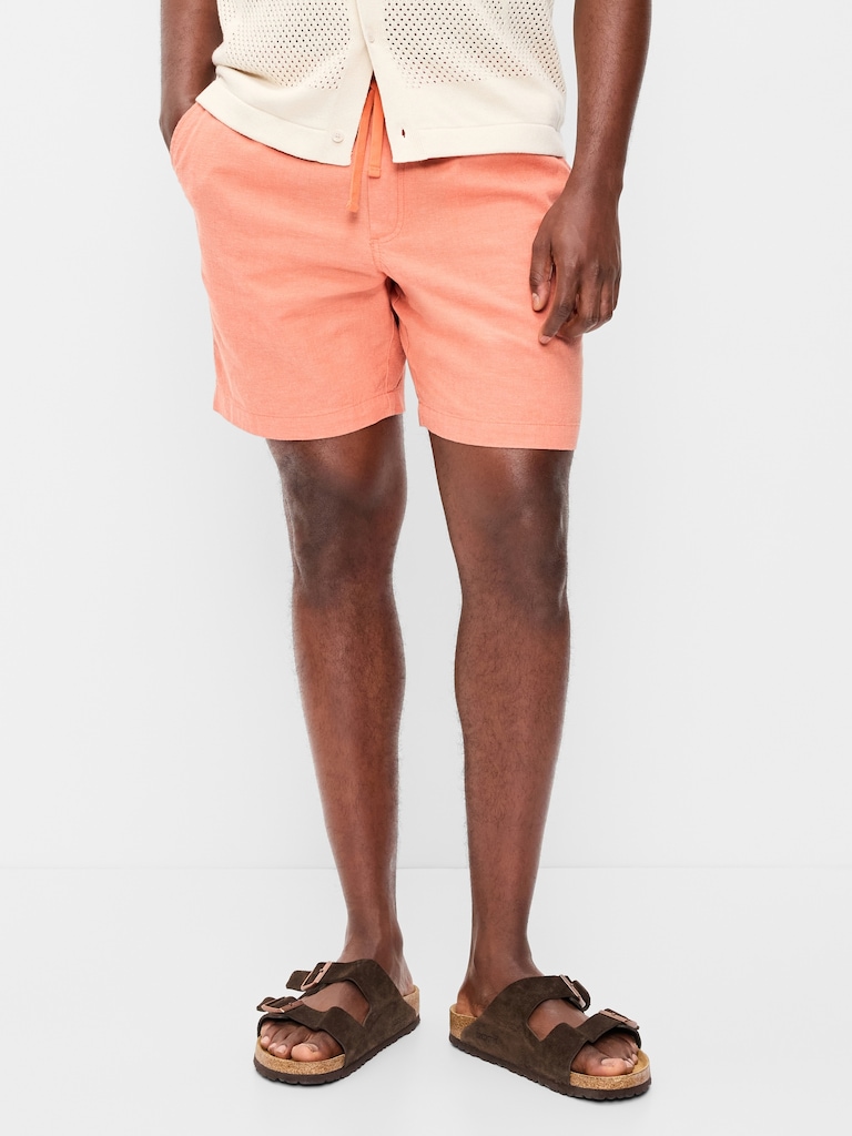 Linen-Blend Jogger Shorts -- 7-inch inseam