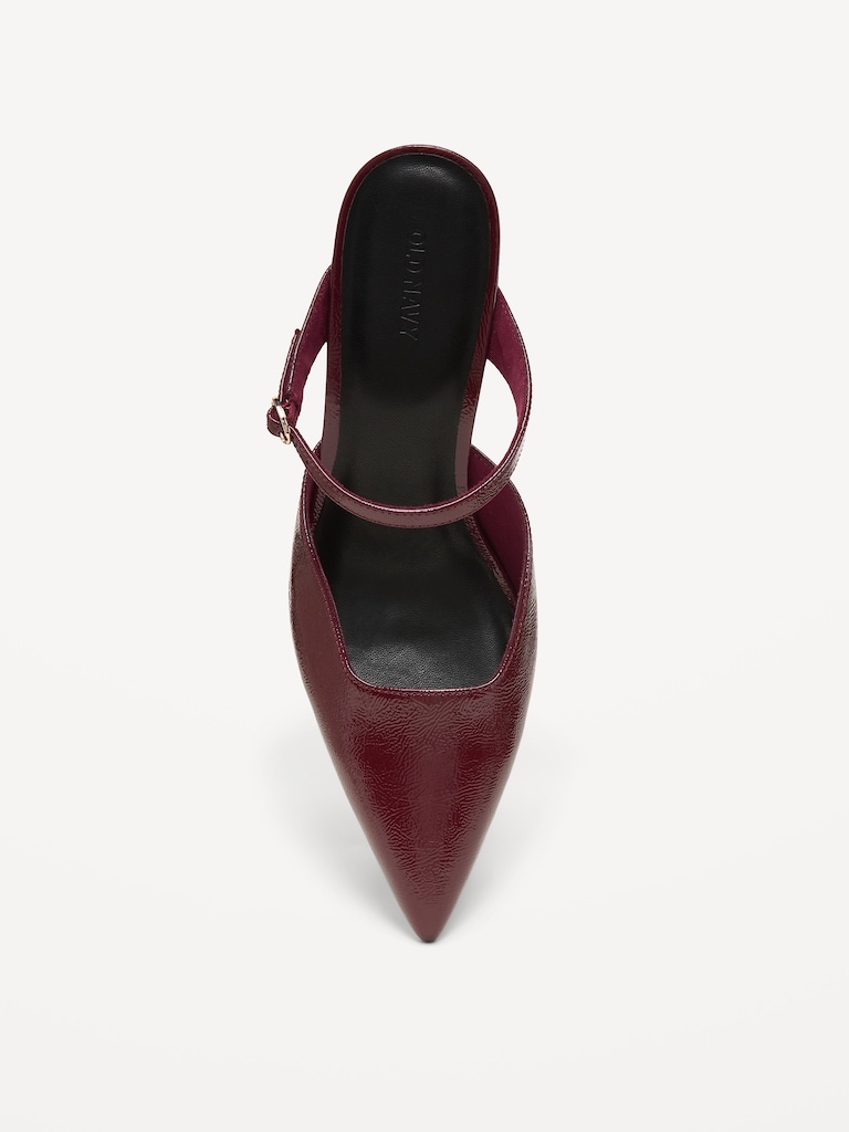 Buckle-Strap Mule Heels for Women