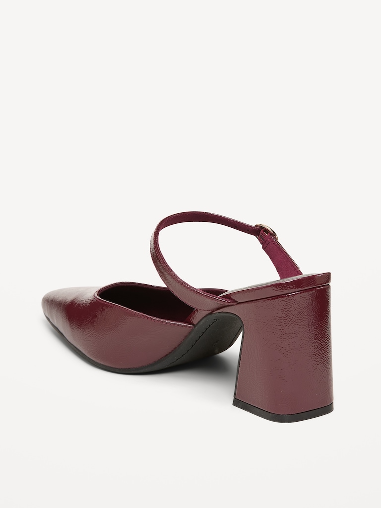 Buckle-Strap Mule Heels for Women